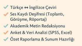 akademik ve profesyonel metinleri özenle çeviririm