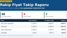 Trendyol rakip fiyat takip raporu hazırlayacağım