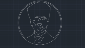 AutoCad ile Lazer için Atatürk Tablosu Çizimi