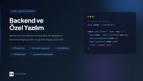 işinize özel backend, API ve yazılım çözümleri geliştiririm