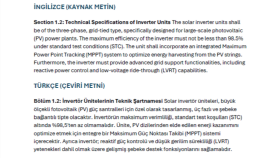 Fotovoltaik Enerji Sistemleri Şartnamesi