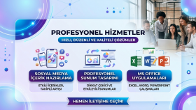 sosyal içerik, sunum ve ms office desteği veririm