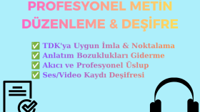 Türkçe metinlerinizi titizlikle düzenleyebilirim