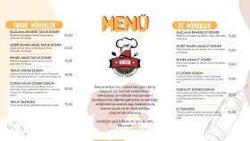 Obur Fast Food menü tasarımı