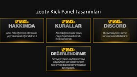 zeotv Kick Kanalı için yaptığım panel tasarımları