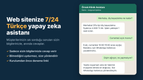 web siteniz için yapay zeka müşteri asistanı kurarım