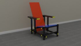Red and blue chair