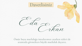 Sade Düğün Davetiyesi 