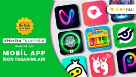 indirilme sayısını artıran Android uygulama ikonu tasarlarım