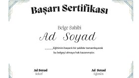 eğitiminiz / kursunuz için sertifika hazırlarım