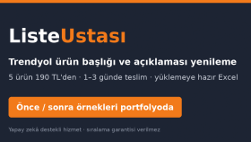 Trendyol ürünleriniz için başlık ve açıklama yazarım