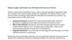 Dijital Çağda Stratejik Planlama ve İçerik Yönetimi