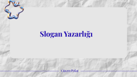 vizyonunuzu ve değerlerinizi anlatan slogan hazırlayabilirim
