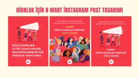Bionluk için hazırlanan 8 Mart Kadınlar Günü Post Tasarımı
