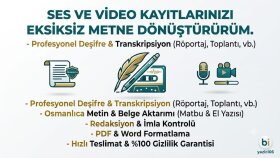  kayıtlar ve Osmanlıca belgeleri eksiksiz metne dönüştürürüm