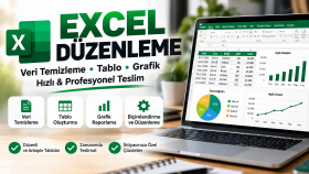 Excel dosyalarınızı düzenler ve tablolar hazırlarım