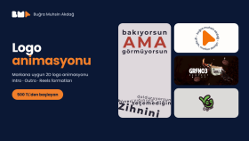 markanız için logo animasyonu ve intro yaparım