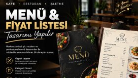 işletmeler için menü ve fiyat listesi tasarlıyorum