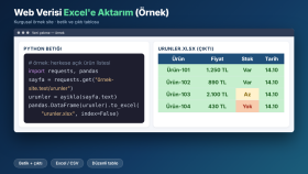 Web Verisi Excel'e Aktarım (Örnek)