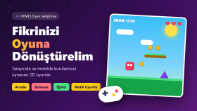 tarayıcı ve mobilde oynanan 2D HTML5 oyununuzu yaparım