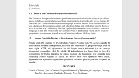 Çeviri - Common European Framework