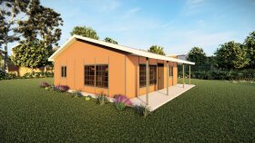 Tek katlı hobi bahçesi evi çizimi.