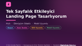 tek sayfalık etkileyici landing page tasarlıyorum