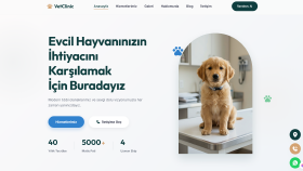 Veteriner klnikleri için modern web sitesi
