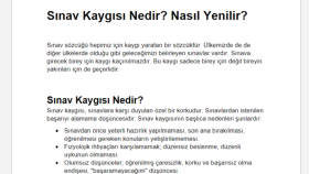 Sınav Kaygısı - Makale Yazısı