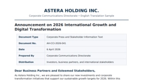 ASTERA HOLDING INC.