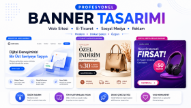 markanıza özel profesyonel/dikkat çekici banner tasarlarım