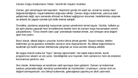 Zamanı Doğru Kullanmanın Yolları 