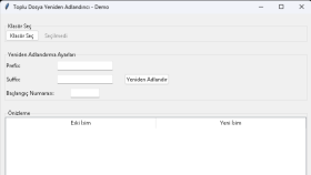Toplu Dosya Yeniden Adlandırıcı — Demo Aracı