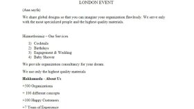 London Event Websitesinin Çevirisi