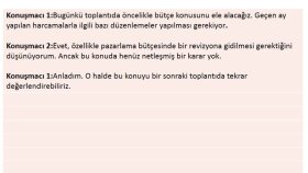 Toplantı Deşifre - Örnektir