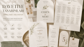 size özel modern düğün davetiye tasarımları hazırlarım
