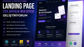 Landing page (tek sayfalık web sitesi) geliştiririm