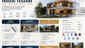 mimari tasarım, çizim, modelleme, render ve sunum hazırlarım