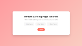 Modern Landing Page Tasarımı (Demo Çalışma)