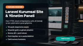 HTML tasarımlı Laravel yönetim panelli site geliştiririm