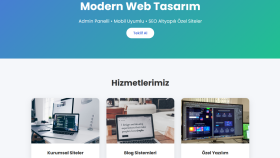 size profesyonel admin panelli web sitesi tasarlıyorum