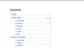 Word İçindekiler kısmı düzenleme