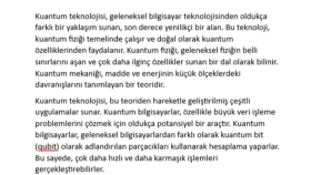 Kuantum Teknolojisi Hakkında Bilgi Verici İçerik