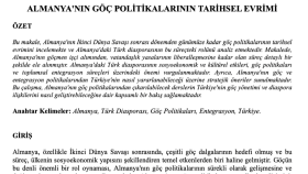 Almanyanın Göç Politikaları Üzerine Yazdığım Bir Makale