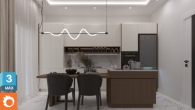 3Ds Max ve Corona ile mutfak görselleştirmesi yapabilirim