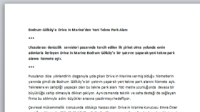 Drive in Marine / Basın Bülteni