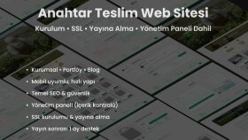 anahtar teslim web sitesi kurulumunu baştan sona yaparım