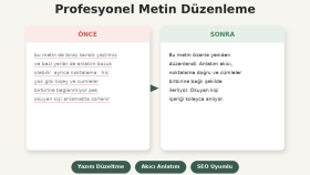 içerik ve metin düzenleme hizmeti sunarım