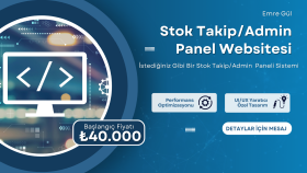 özelleştirilmiş stok takip/admin panel web sitesi yapıyorum
