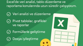 exceldeki bütün analiz ve raporlama işlerinize destek olurum